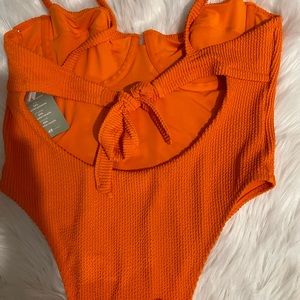 H&M Orange Scrunchy Bathing Suit